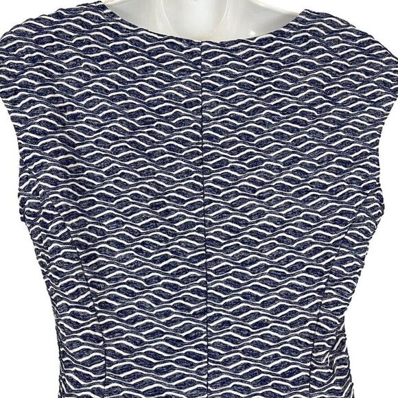 RN Studio by Ronni Nicole Womens Navy White Stretch Knit Cap Sleeve Dress sz 6 - Picture 13 of 16